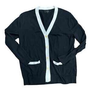 J. Crew Black Cotton Cardigan M